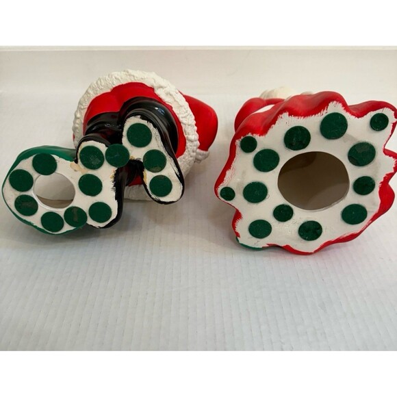 Mr and Mrs Santa Claus 1970's Ceramic Mold Figures 10” Handmade Vintage - Picture 10 of 11